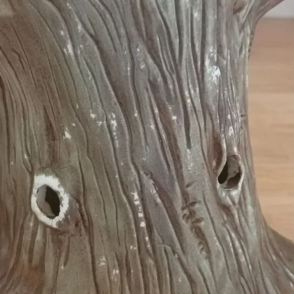 Vintage Ceramic Hand Painted Spooky Tree With Owl & Ghost Holding a Pumpkin Fig - Picture 11 of 15